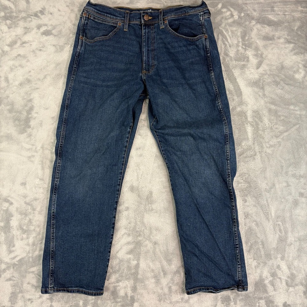 Wrangler Jeans Mens 34x32 Blue Relaxed Fit Straight Leg Denim 1855598 Stretch